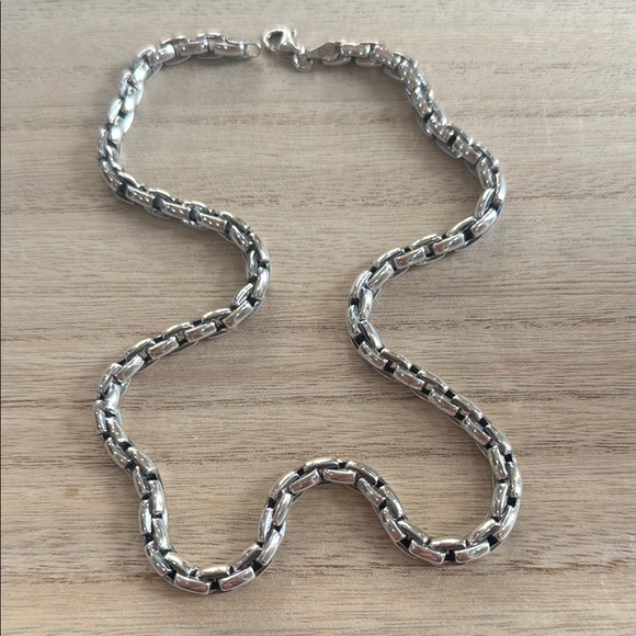 .925 Sterling Silver 20” 6mm Anchor Link Rhodium Plated Necklace